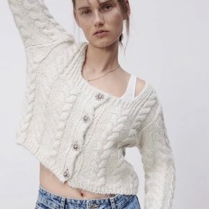 Zara Jewel Button cardigan size Large